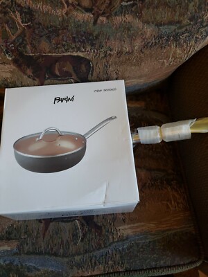 Parini Non-Stick 11''. Copper Wok/Pan with Lid & Handle - New in the Box 