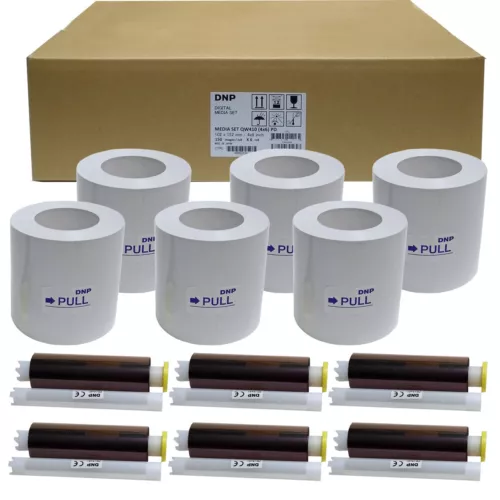 DNP QW410 6-Pack 4x6 Paper & Ink Ribbon Kit 150 6 sets (900 Prints)