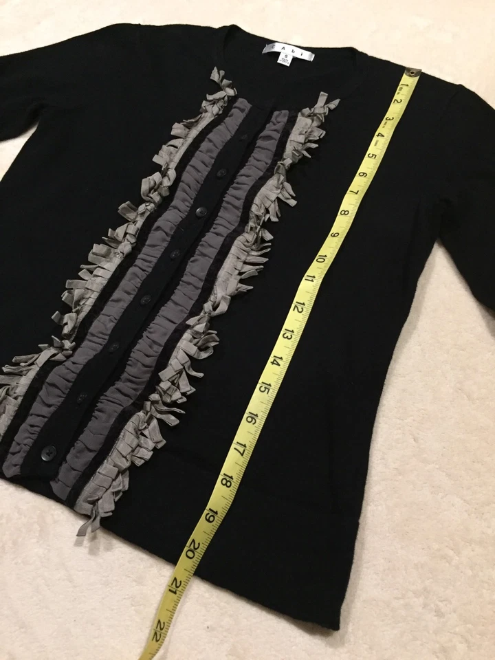 Cárdigan Cabi Negro Manga Larga Algodón Cachemira Tejido Talla S Foto 4 de 4