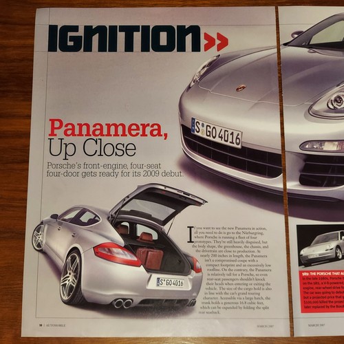 PORSCHE PANAMERA MAGAZINE PRINT ARTICLE AUTOMOBILE 25 GREATEST CARS OF ALL TIME - Picture 3 of 4