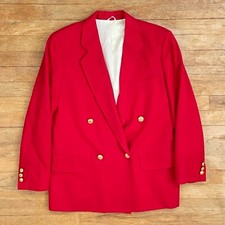 Vintage Twill Wool Blazer Size Medium 1970s Double Breasted Sport Coat Jacket