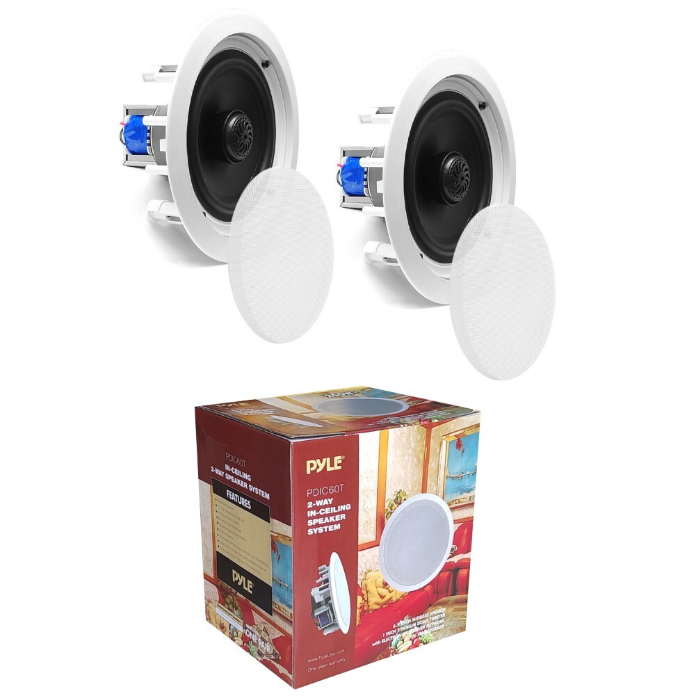 Stock 2 Altoparlanti Pyle PDIC60T per Hotel e Strutture - 70V / 8 Ohm
