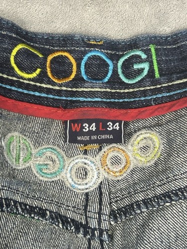 Vintage Coogi Jeans Mens 34x34 Blue Y2K Rare Baggy Street Skater Actual 34x33 - Picture 16 of 22