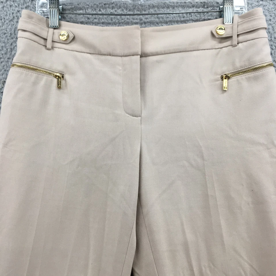 Calvin Klein 正装裤子女式 4(实际 32x30)米色中腰平底前拉链 — 第 2/4 张图片