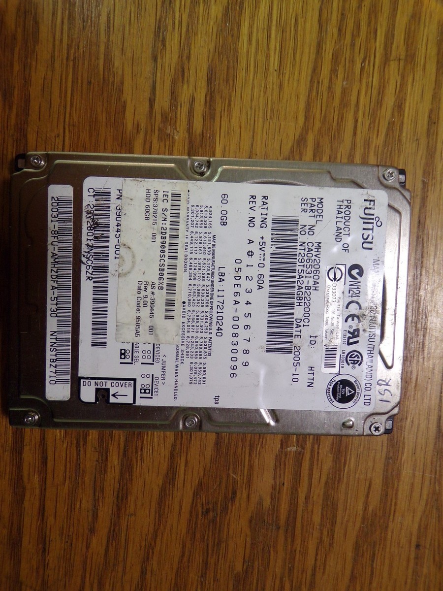 Fujitsu CA06531-B22200C1 MHV2060AM Hard Drive *FREE SHIPPING* | eBay