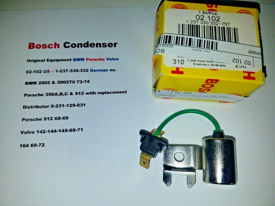 Condensador Bosch para BMW 2002 73-74 - Porsche 356 y 912 - Volvo 142 144 145 Foto 3 de 4