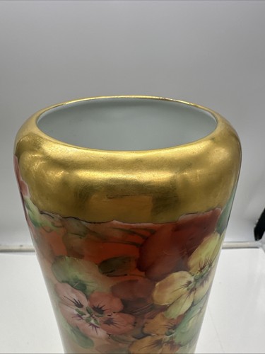 Vienna Austria Art Nouveau Hand Painted 15” Vase Gorgeous Floral Ida Sommer - Picture 7 of 13