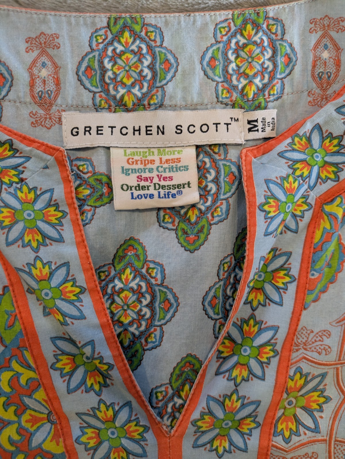 LNWOT Gretchen Scott Split Neck Patterned Tunic -… - image 5