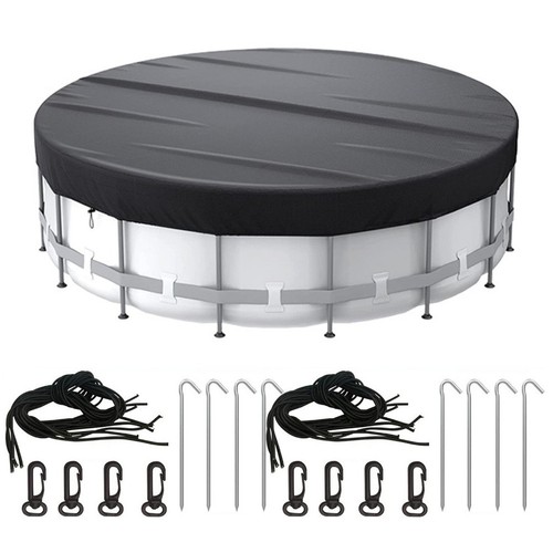 210D Round Solar Pool Cover Black for Heat Retention and Debris Protection