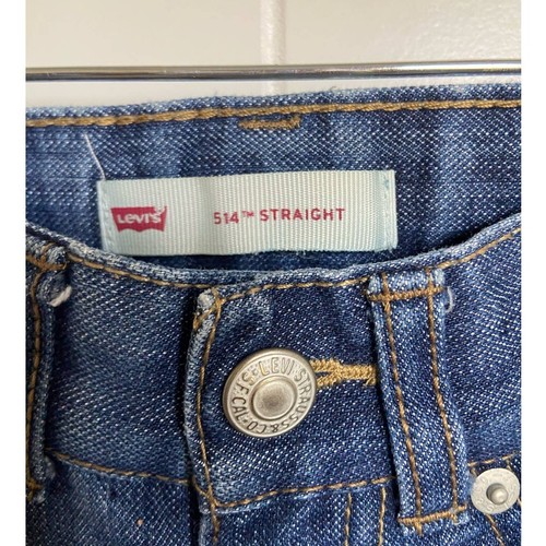 Levis Boys Jeans Sz 4 Dark Blue Denim 514 Straight Adjustable Waist 5 Pocket - Picture 5 of 8