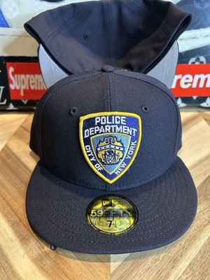 New Era Team Issued NYPD New York Yankees Badge Fitted Navy Blue 7 1/4 Rare
