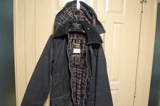 BARBOUR - A155 BEAUFORT WAX COTTON JACKET & HOOD -  NAVY- MADE IN  UK -   38
