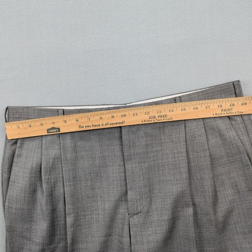 Zanella Dress Pants Mens 40 Gray Bennett Wool Pleated Front Vitale Barberis - Picture 7 of 13