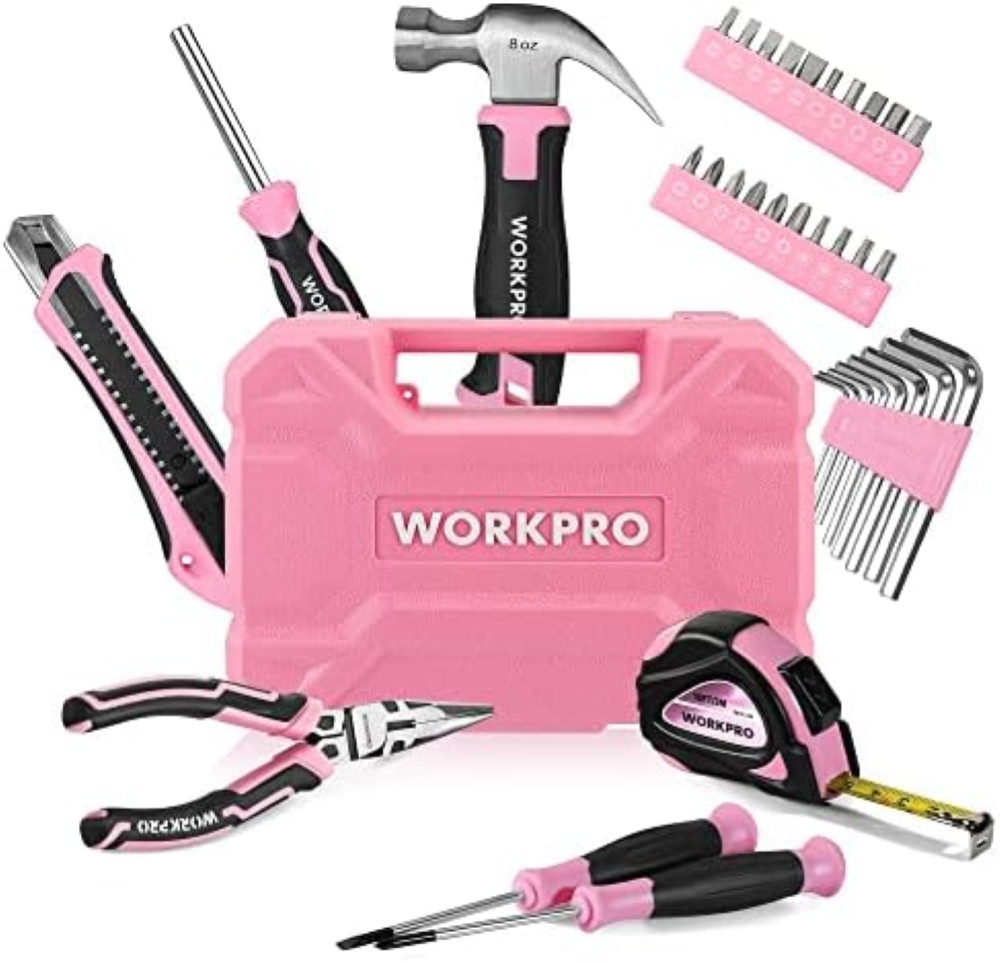 Cassetta Attrezzi WORKPRO 35 in 1 Rosa - Strumenti in Acciaio CR-V
