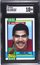 1990 Topps - Junior Seau #381 (RC) With Disclaimer - Chargers - HOF - SGC 10