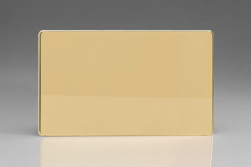 Blanking Plate Brass Double Screwless Polished Varilight XDVDBS
