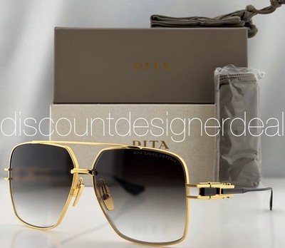 DITA Grand-Emperik Sunglasses Gold Black Titanium Gray Gradient 61mm DTS159-A-01