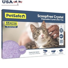 ScoopFree Crystal Cat Litter Tray Disposable Lavender Odor Control Easy Cleanup