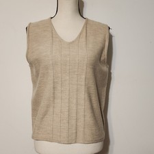 Vintage Field Gear Ivory 100 Wool Sweater Vest Quiet Coastal mid Layer