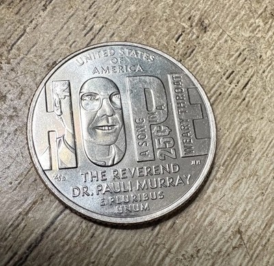 2024 D Hope USA Quarter Error with 'In Cod We Trust' Reverend Dr. Pauli Murray