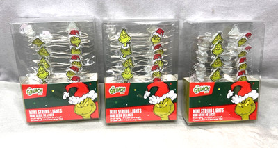 Grinch Mini String Lights Lot of 3 | New Sealed | Dr. Seuss Christmas Decor