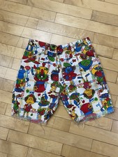 Vintage 1960  s All Over Print Hippie Raw Edge Shorts Waist 12.5  