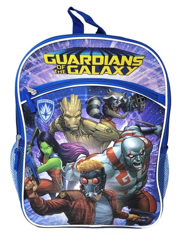 Marvel Guardians Of The Galaxy Backpack 16" Groot Quill Avengers Blue Boys