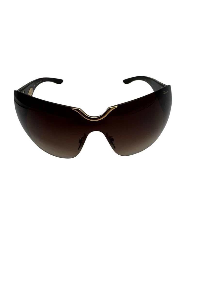 Chopard Gold/Brown Gradient SCH 883S Crystal Embellished Shield Sunglasses Chopard SCHL23 – giarre.com main image 2