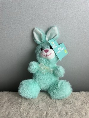Tom's Toy International Mint Green Bunny Rabbit Plush Stuffed Animal Bow White