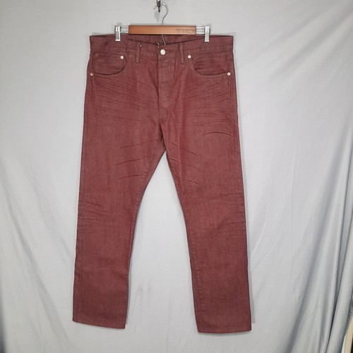 RRL Double RL Jeans Mens 36x34 Selvedge Button Fly Red Bull Denim Ralph Lauren - Picture 2 of 16
