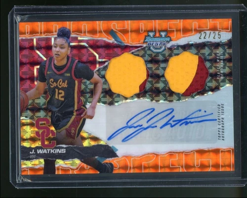 2024-25 Bowman's Best University Juju Watkins Orange Dual Patch Auto /25