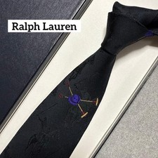 Ralph Lauren Men Wallet Vintage Tie Black Knight Horse Silk Jacquard Limited Edi