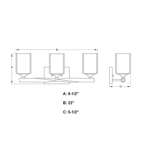 Vaxcel Lighting W0496 Robey 3 Light 23"W Vanity Light - Nickel - Picture 4 of 6