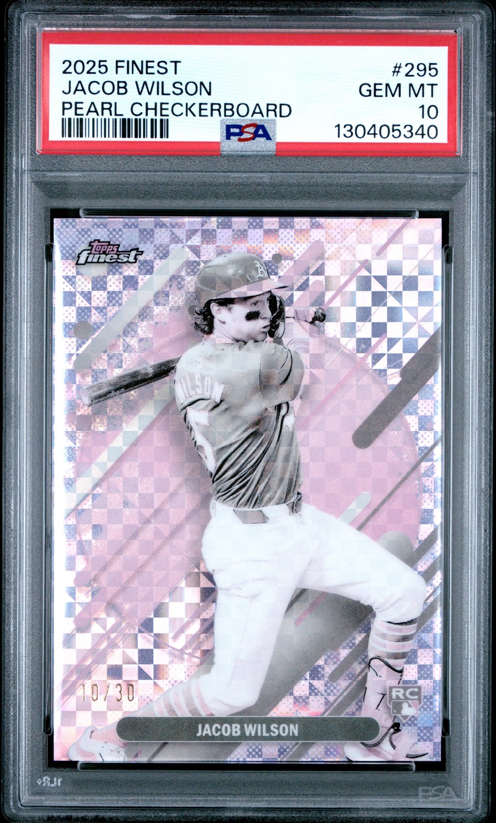 2025 TOPPS FINEST PEARL CHECKERBOARD #295 JACOB WILSON 10/30 PSA 10
