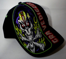 Grave Digger Skull Mascot Monster Truck Hook Loop Hat Cap Jam Free Shipping Grave Digger Skull Mascot Monster Truck Hook Loop Hat Cap Jam Free Shipping