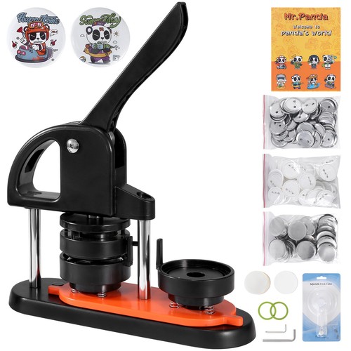 Button Maker Machine Pin Badge Maker 2.28" 100 Button Parts+Circle Cutter - Picture 1 of 12