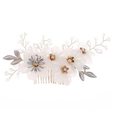 Wedding Hair Comb Exquisite Fashion Hand Made Silk Gauze Flower Pearl Bridal CHU