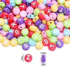 200Pcs Letter Beads 4X7mm Acrylic Alphabet Beads for Jewelry Making DIY 