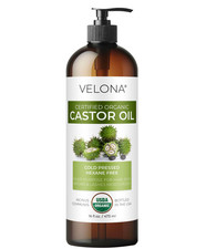 velona USDA Certified Organic Castor Oil - 16 fl oz With Pump 