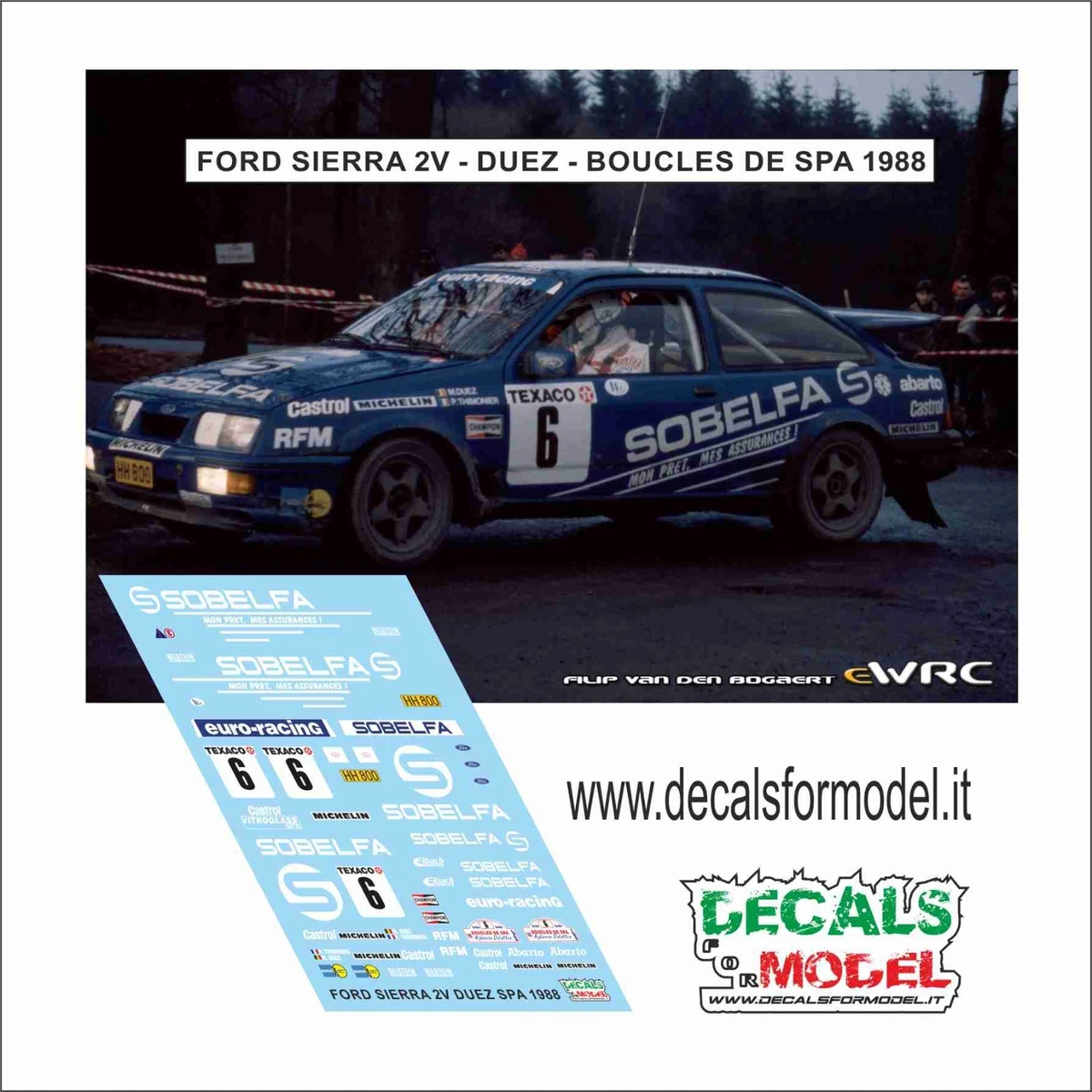 TROFEU RRBE36 Ford Sierra XR 4x4 #4 Rally Boucles De Spa 1988 Lovell Harryman 1 43