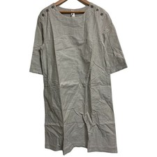 MHL. Margaret Howell 5/8 Sleeve Cotton Dress, Size 2, Gray Women USED