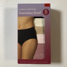 NWT Carole Hochman Women  s 5 Pack Seamless Brief Silky Soft Full Coverage size M