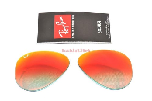 LENTI- LENS RAY-BAN 3025 58 COL 4W ROSSE SPECCHIO SFUMATE-MIRROR GRADIANT  RED | eBay