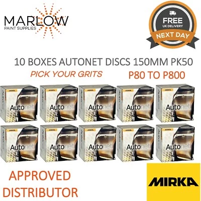 MIRKA AUTONET NET ABRANET ABRASIVE GRIP SANDING DISCS 150MM PK50 - 10 BOX DEAL