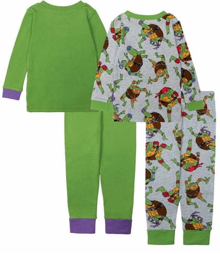 4 Piece Character Set Pajamas Mermaid Star Wars Spiderman Turtles - Picture 27 of 29
