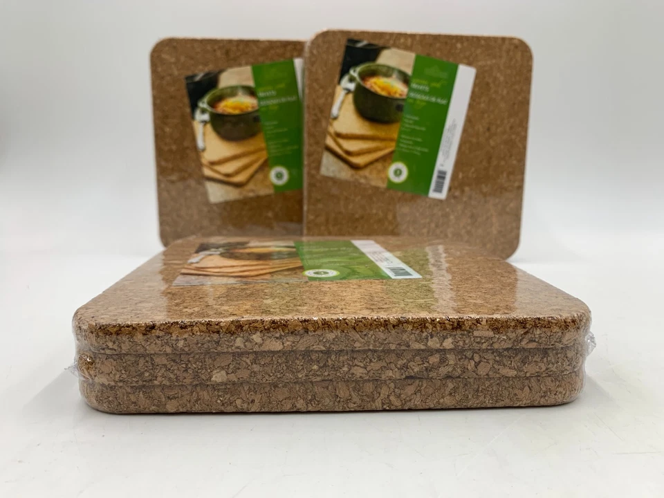 Remaches Fox Run Cuadrados Corcho Resistentes al Calor 7"x7" Marrón Tres S/3 #4022V Foto 3 de 4