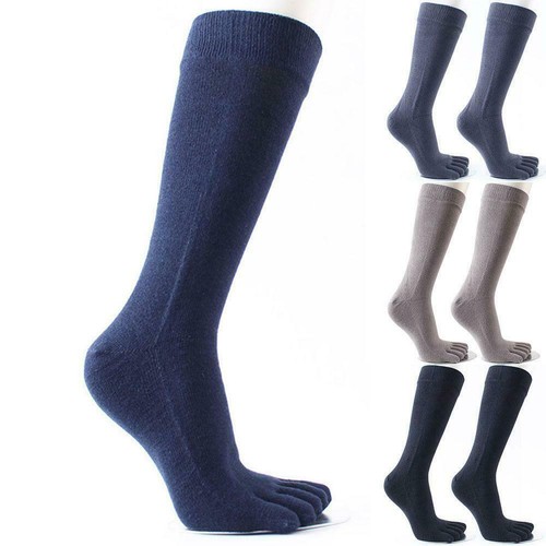 Men'S Cotton Long Five Fingers Socks Cotton Breathable Toe Socks Deodorant E7C0 - Imagen 4 de 13