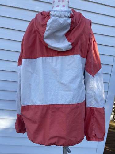 Vintage 80’s Pastel Pullover GAP Women’s M Windbreaker Jacket Colorblock Orange - Picture 8 of 18