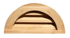 Wooden Gable Vent Half Moon Louvered Vents Pine 18", 24", 36" 40" with screen