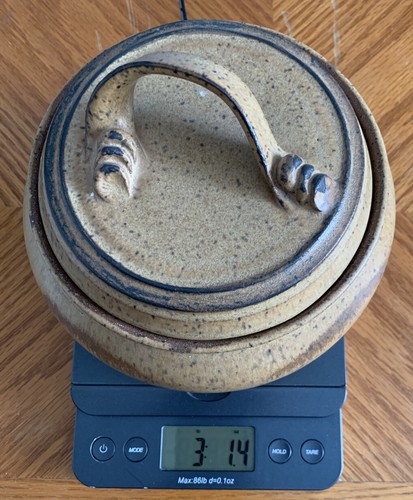 Large Vtg Mid Century Earthwear Golden Brown Pottery Dish/Bowl W/Lid Heavyweight - Picture 2 of 12
